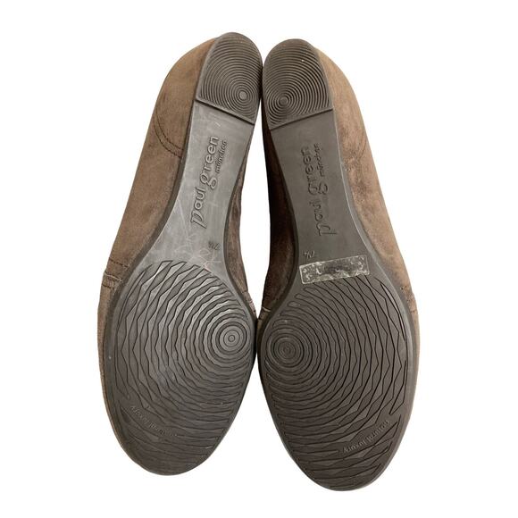 Paul Green Munchen Brown Suede Loafer Shoe Women Sz 7.5 Hidden Wedge Slip On - Picture 6 of 12